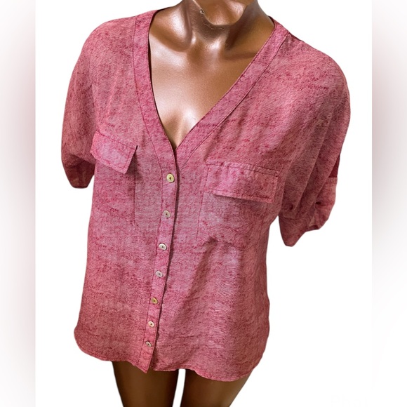 about a girl LA Mixed Media Blouse - Picture 6 of 8